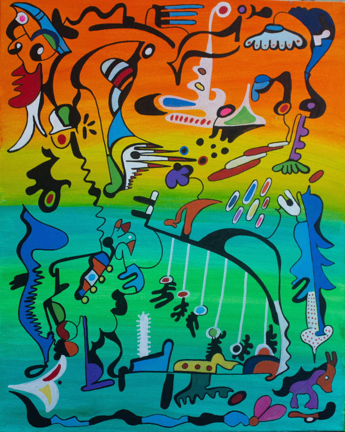 Kids Playing Nathalie Gribinski Original painting for sale