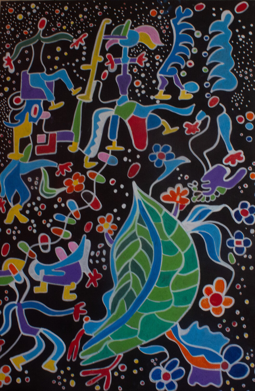 Leaf of Paradise Nathalie Gribinski Original painting for sale