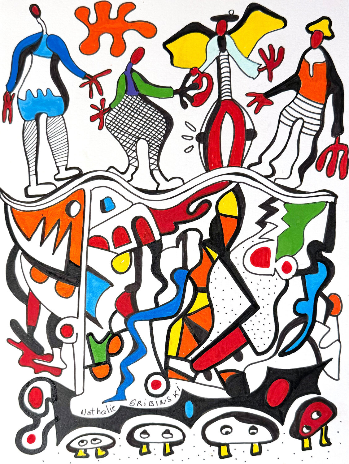 Rehearsal on the Edge Nathalie Gribinski Drawing for sale