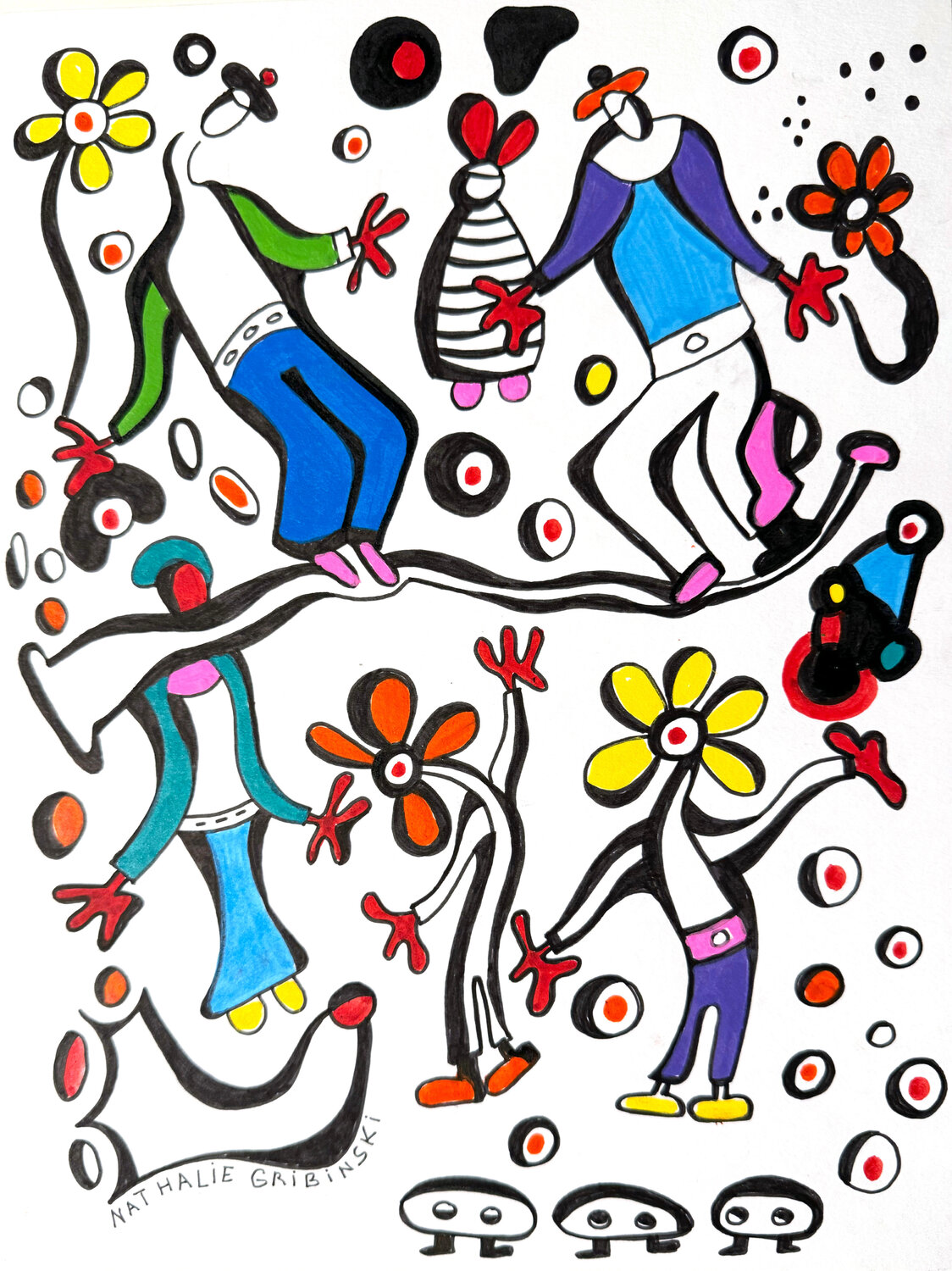 Dotted Harmony Nathalie Gribinski Drawing for sale