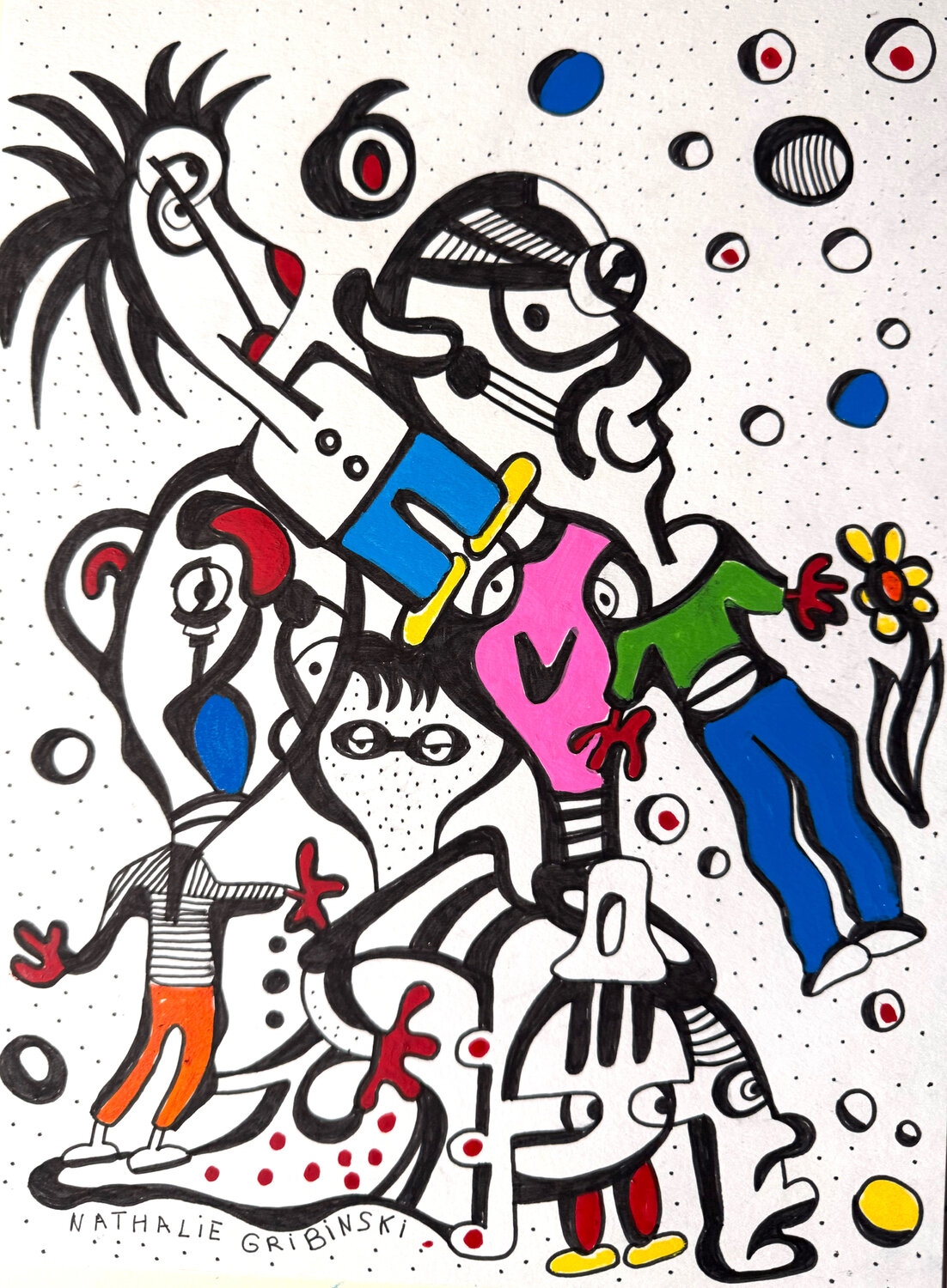 The Noise of Being Nathalie Gribinski Drawing for sale