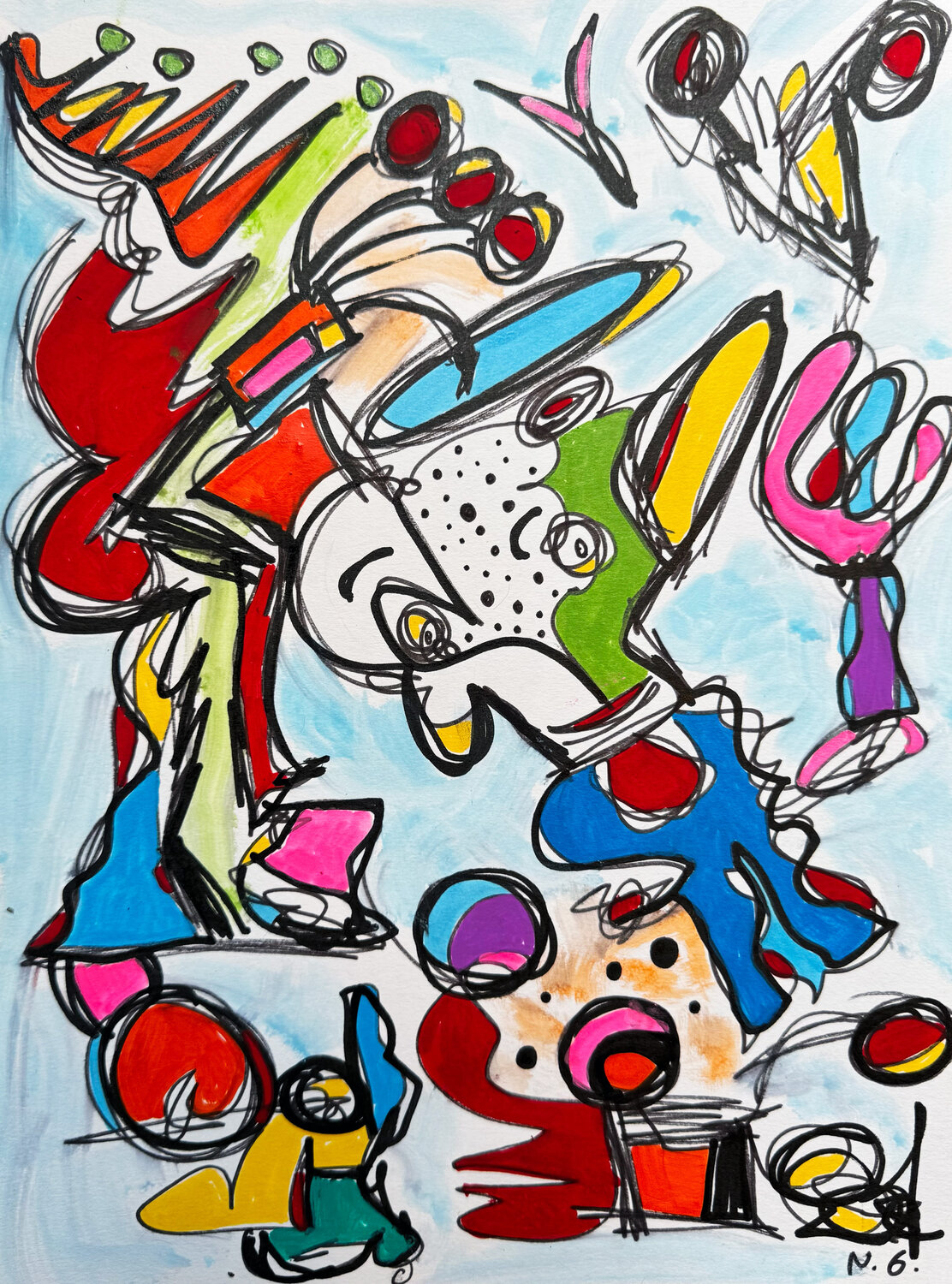 Man in Blue Nathalie Gribinski Drawing for sale