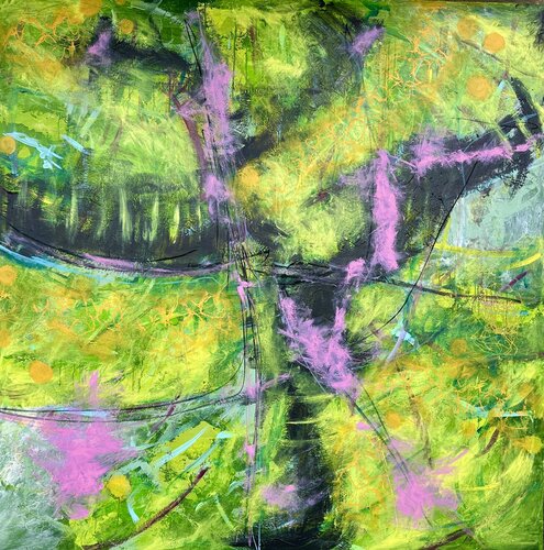 Green hope-green future by Inge Thogersen, Painting for Sale on Select