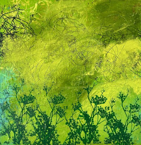 Friendly green 2 by Inge Thogersen, Painting for Sale on Select