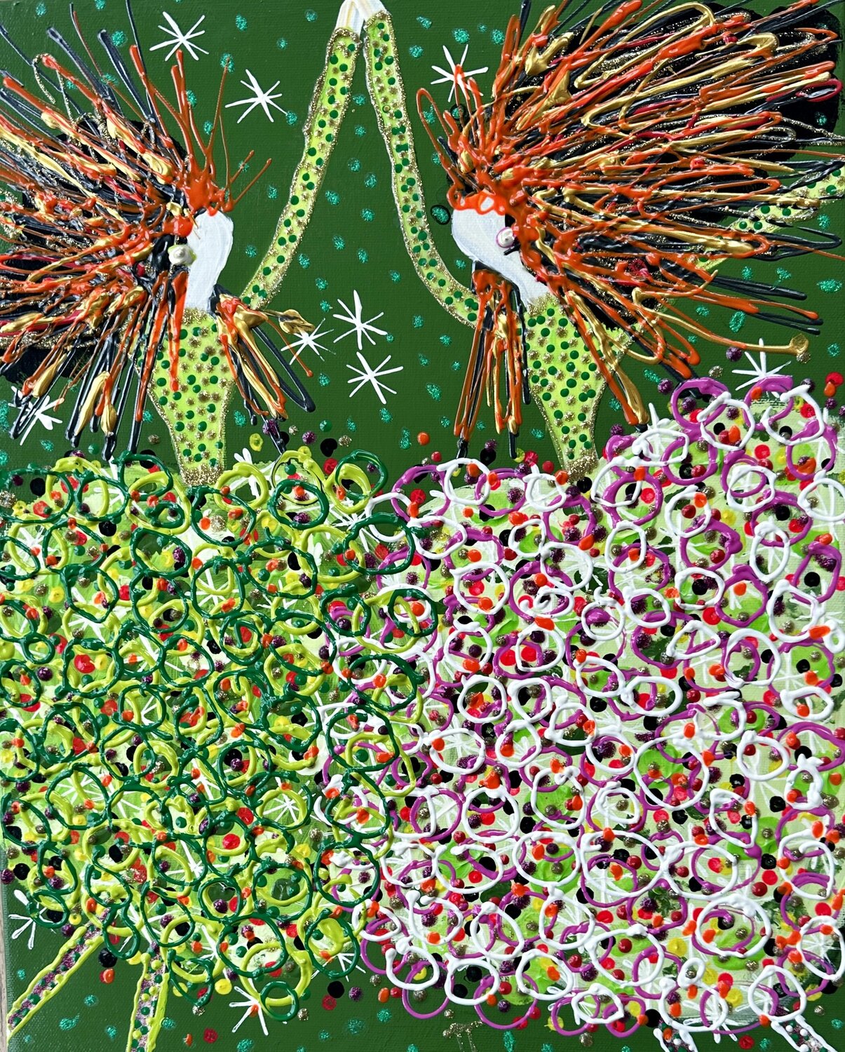 Daisy and Dolly in the forest no 2 Inge Thogersen Original painting for sale