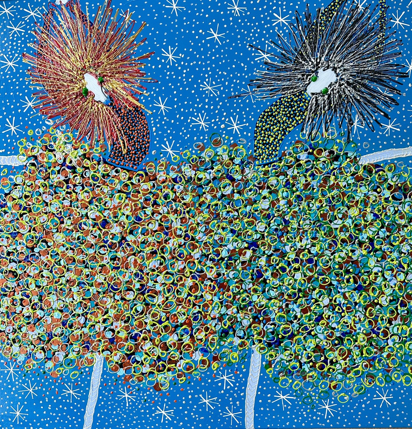 Dancing for sistersolidarity and friendship Inge Thogersen Original painting for sale