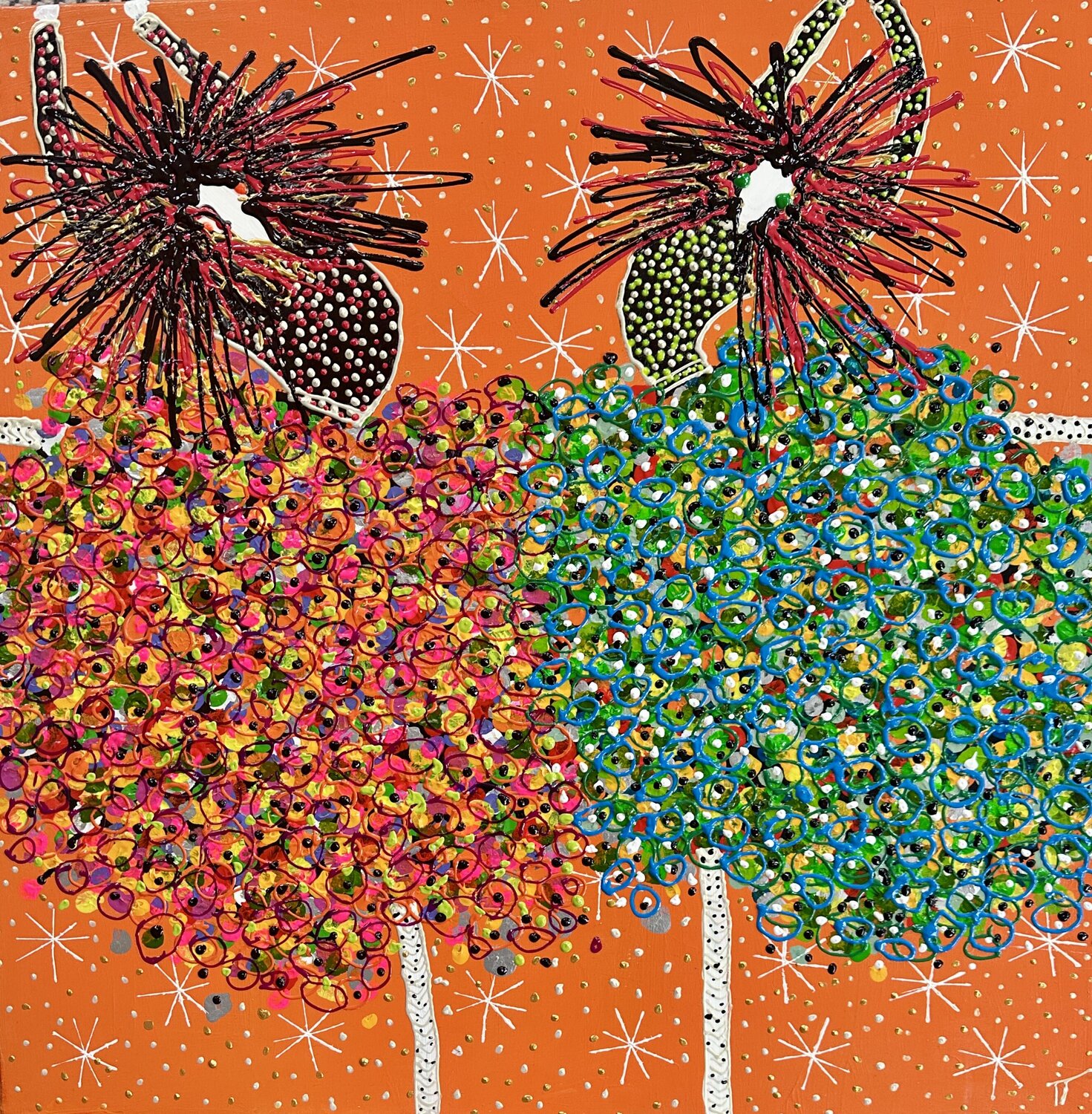 Dance in orange Inge Thogersen Original painting for sale