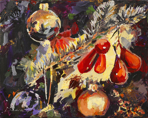Holiday Balls by Daria Bagrintseva, Painting for Sale on Select
