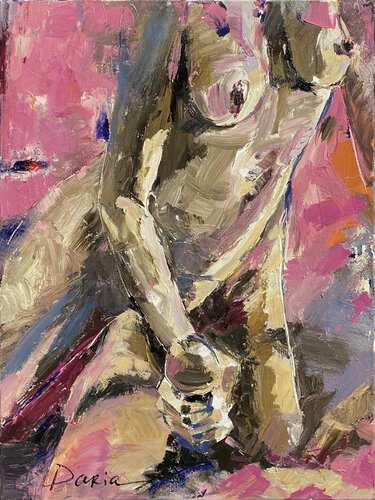 A study in pink by Daria Bagrintseva, Painting for Sale on Select