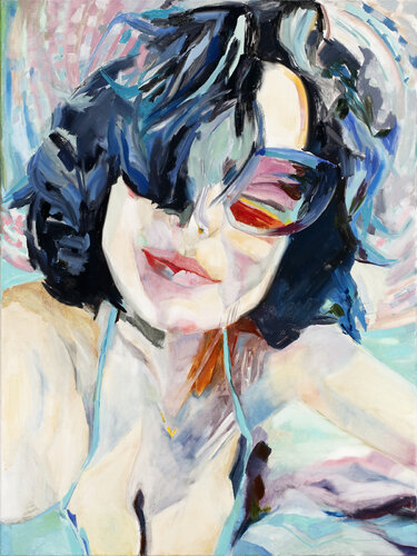 In the Rays of the Sun. Self-Portrait by Daria Bagrintseva, Painting for Sale on Select