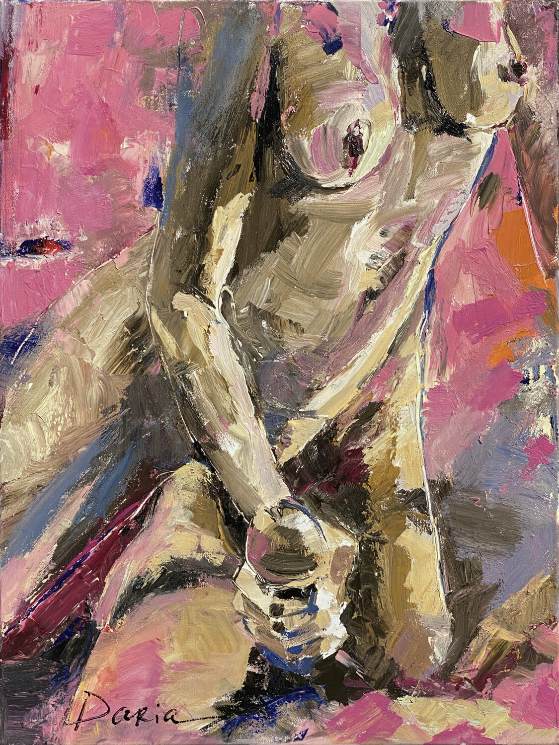 A study in pink Daria Bagrintseva Original painting for sale