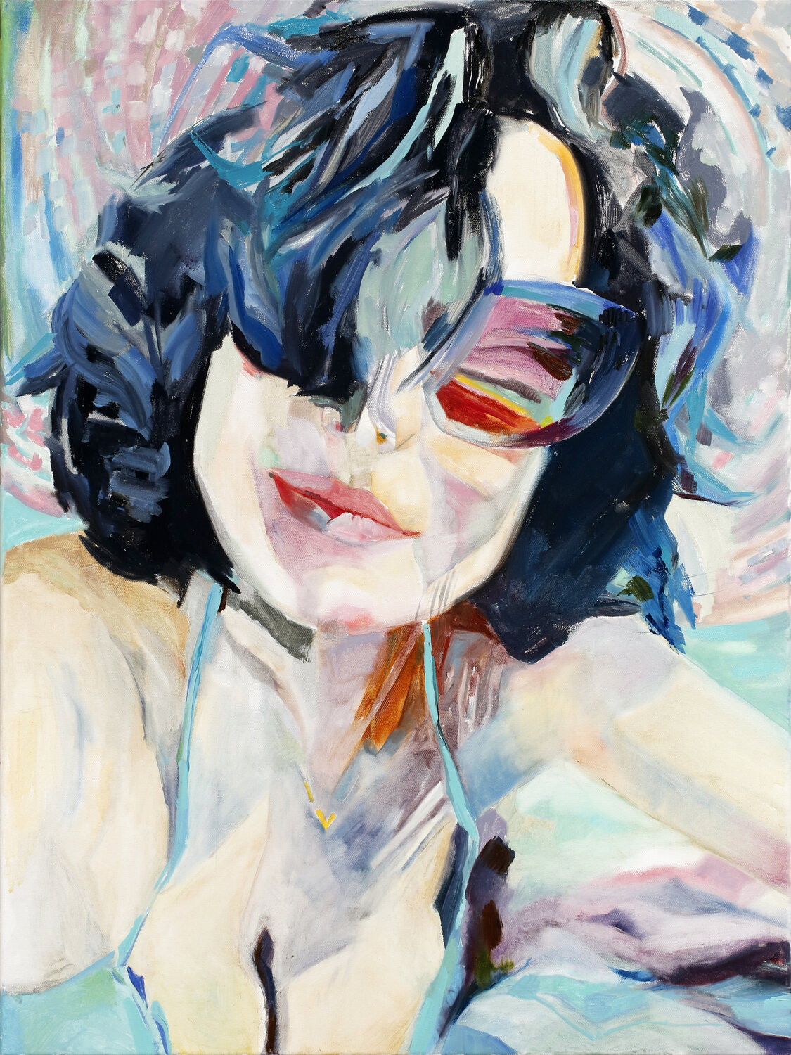 In the Rays of the Sun. Self-Portrait Daria Bagrintseva Original painting for sale