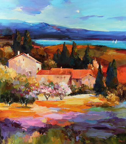 A garden on the lagoon by Tatiana Yabloed, Painting for Sale on Select