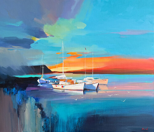 The luminous harbor by Tatiana Yabloed, Painting for Sale on Select