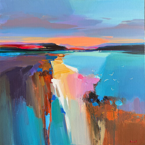 Golden path to the sea by Tatiana Yabloed, Painting for Sale on Select