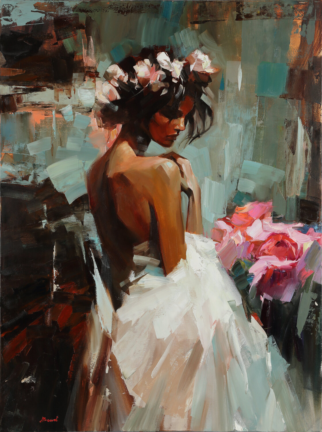 Naked melancholy Tatiana Yabloed Original painting for sale