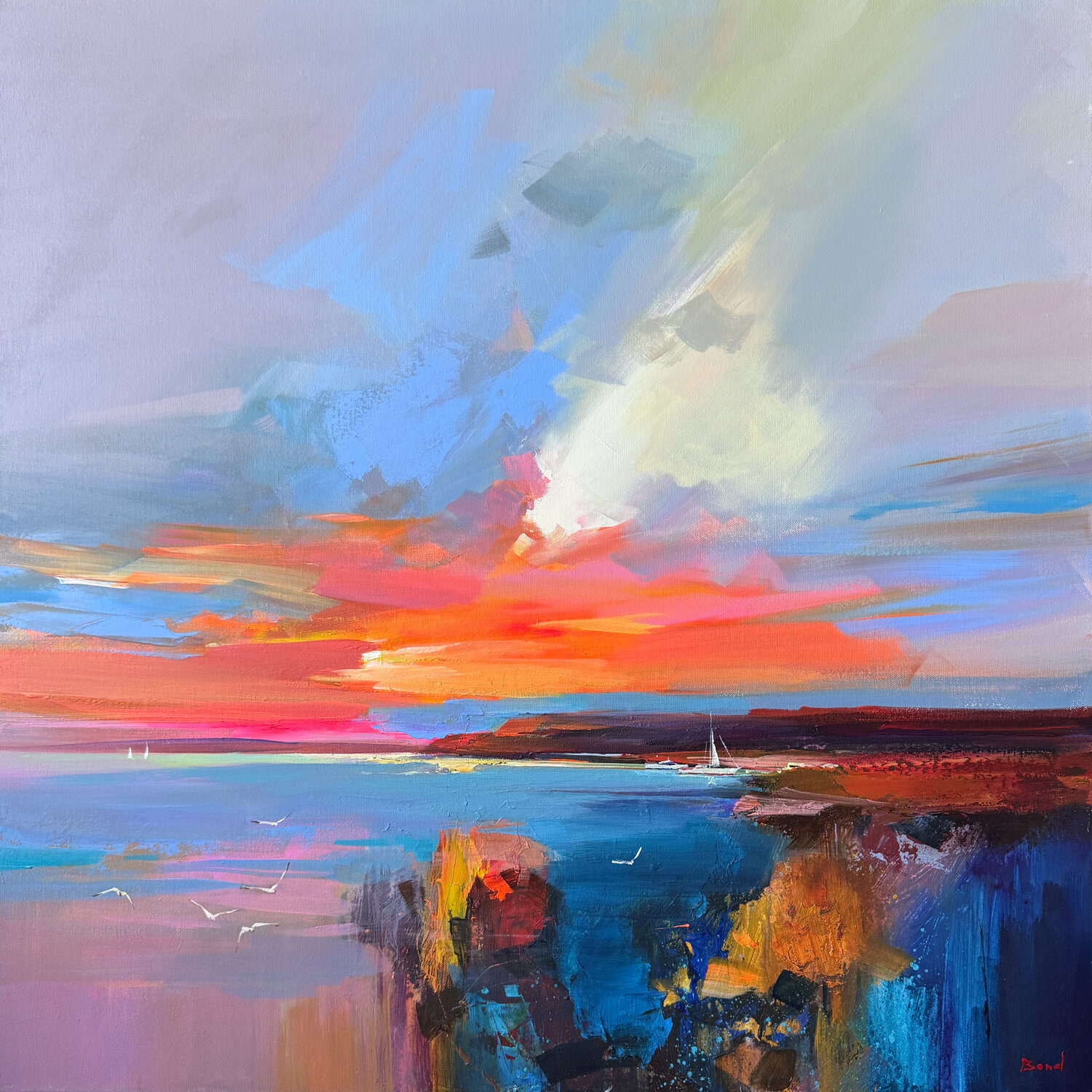 Romance of the infinite space Tatiana Yabloed Original painting for sale