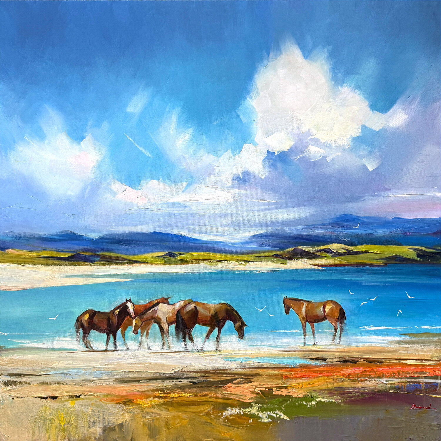 Freedom meets the horizon Tatiana Yabloed Original painting for sale