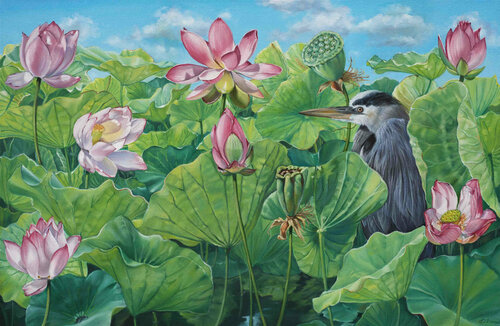 Lotus Forest by Catherine Kirkwood, Painting for Sale on Select