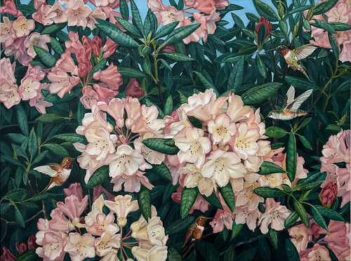 Riotous Rhododendron by Catherine Kirkwood, Painting for Sale on Select