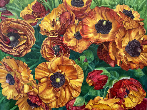 Composition in Copper & Gold von Catherine Kirkwood, Malerei kaufen auf Select