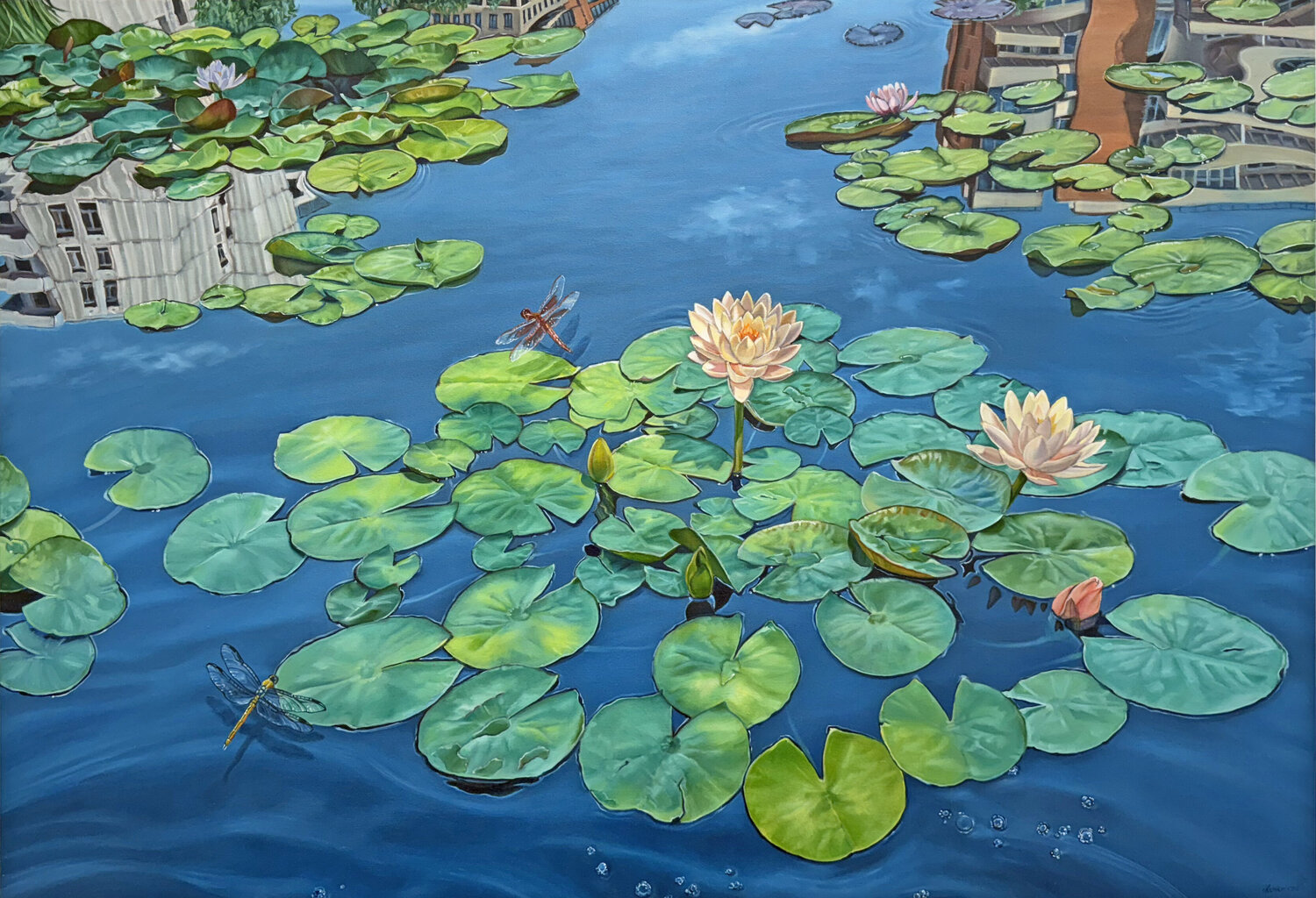 City Reflection Catherine Kirkwood Original painting for sale