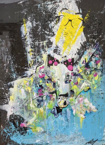The Professor With Bow Tie by Jack Avetisyan, Painting for Sale on Select