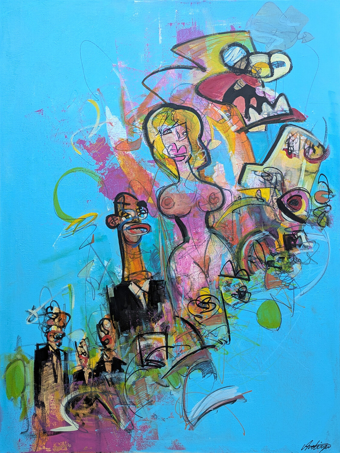 Idlers and Pleasure Seekers Jack Avetisyan Original painting for sale