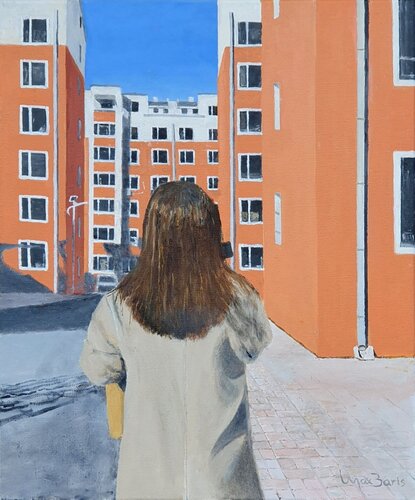 Shen calls her broker by Max Baris, Painting for Sale on Select