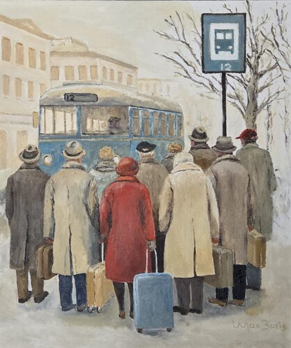 buses were used for transport by Max Baris, Painting for Sale on Select