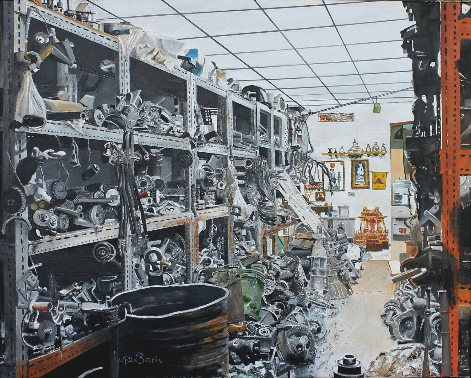 The second hand Car Parts Store Max Baris Original painting for sale