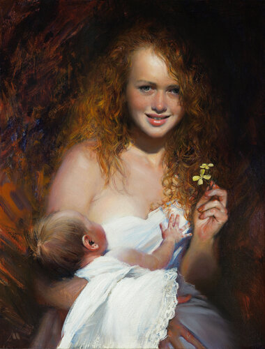 Playing with the cruciferous flower by Evgeniy Monahov, Painting for Sale on Select