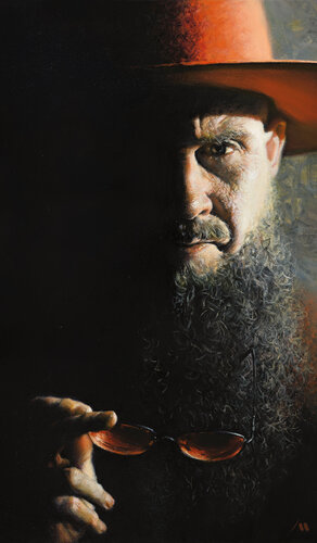 Man with Red Hat by Evgeniy Monahov, Painting for Sale on Select