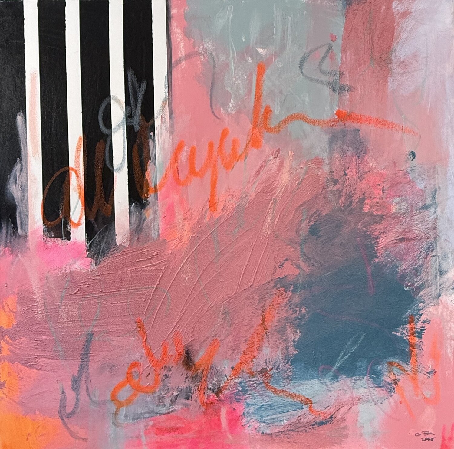Zebra EINS Christin Farr Original painting for sale