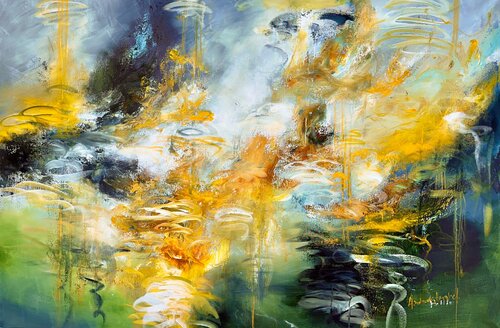 Golden Lilies of the Cenote von Andrada Anghel, Malerei kaufen auf Select