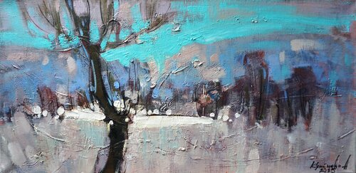 Frosty morning by Anastasia Kraineva, Painting for Sale on Select