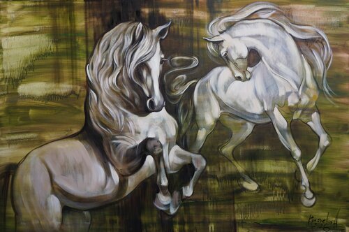 Dance with me. Horses by Anastasia Kraineva, Painting for Sale on Select