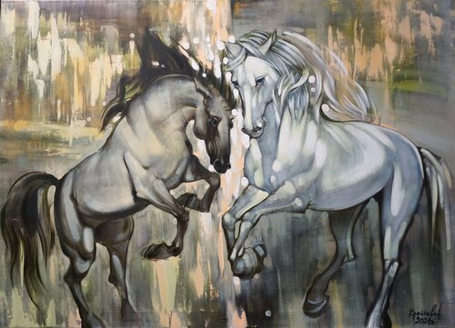 In the rays of the rising sun by Anastasia Kraineva, Painting for Sale on Select