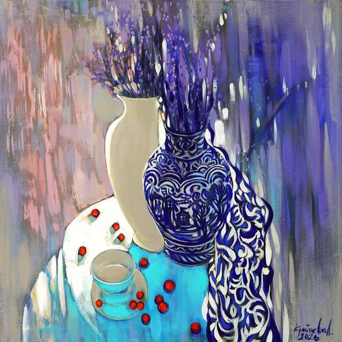 Milky Lavender Earl Grey by Anastasia Kraineva, Painting for Sale on Select