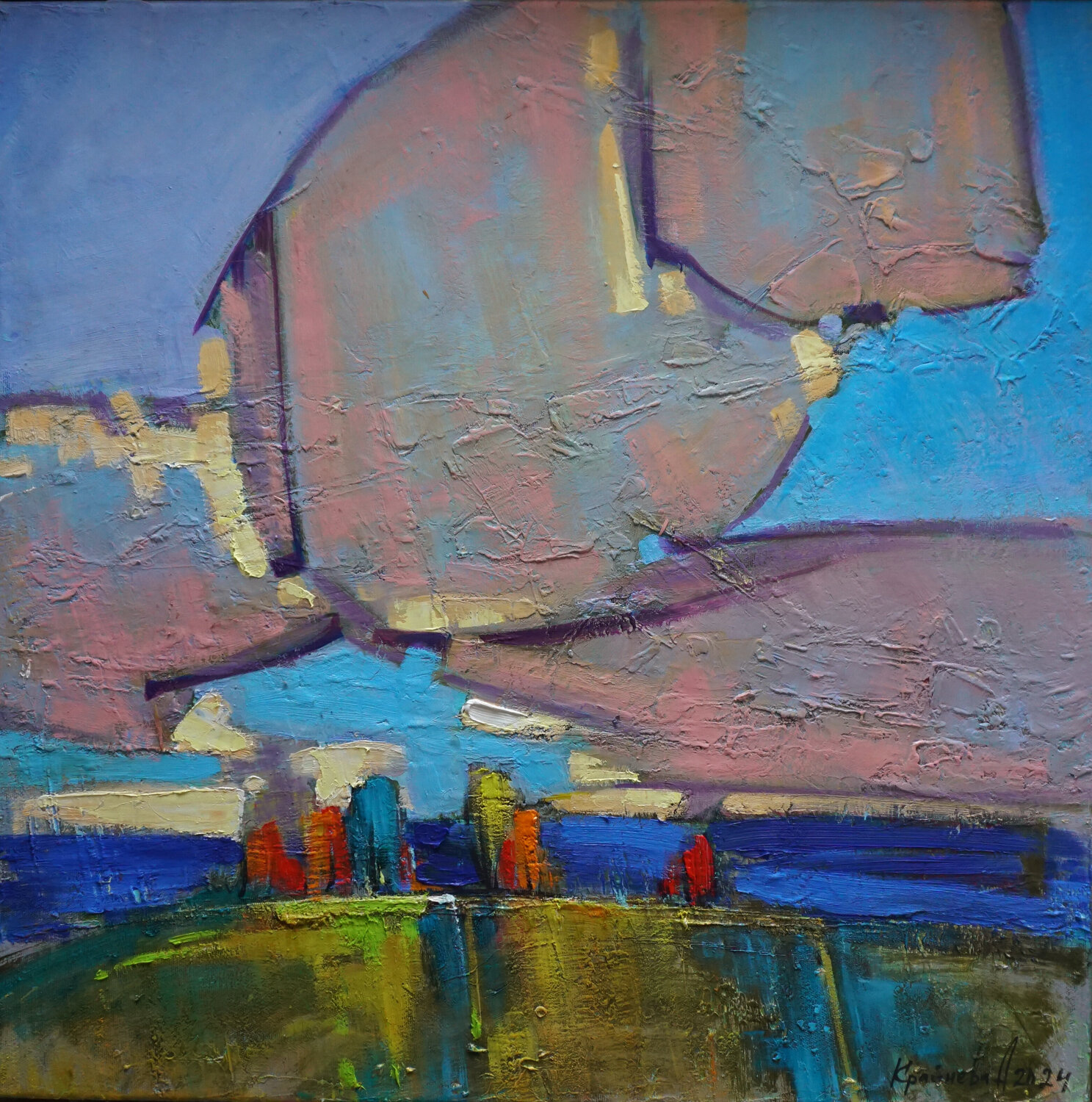 The wind is blowing Anastasia Kraineva Original painting for sale