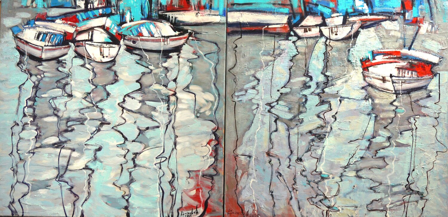 July breeze. Diptych Anastasia Kraineva Original painting for sale