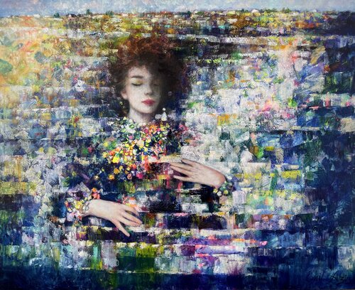 Gemstones by Emil Aziz, Painting for Sale on Select