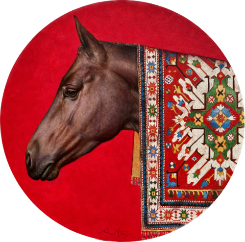 Karabakh Horse and Carpet V by Emil Aziz, Painting for Sale on Select
