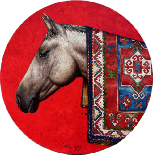 Azerbaijani Horse and Carpet I by Emil Aziz, Painting for Sale on Select