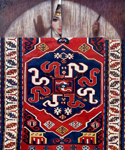 Carpet Weaver I by Emil Aziz, Painting for Sale on Select