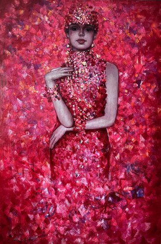 Precious Stones : Ruby by Emil Aziz, Painting for Sale on Select