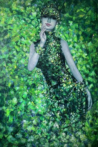 Precious Stones : Emerald by Emil Aziz, Painting for Sale on Select
