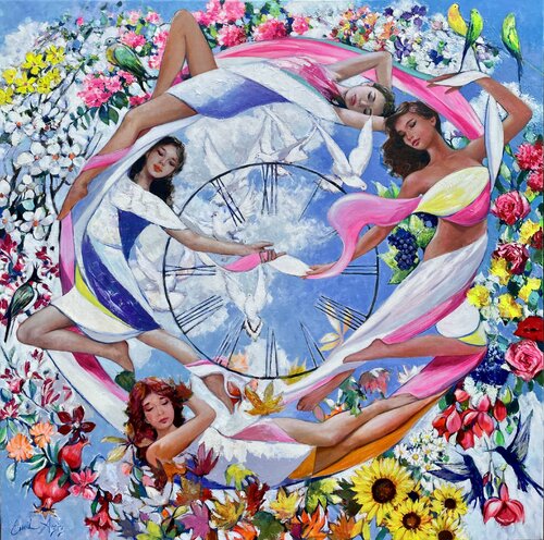 Four Seasons by Emil Aziz, Painting for Sale on Select