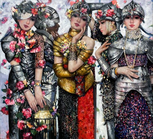 The Warriors by Emil Aziz, Painting for Sale on Select