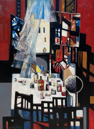 Picasso’s Window by Emil Aziz, Painting for Sale on Select